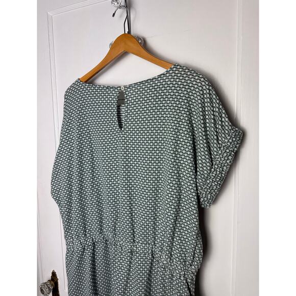 Loft Mini Geo Pocket Tee Green Lattice Casual Knit Dress Size XXL NEW Classic - Picture 9 of 9